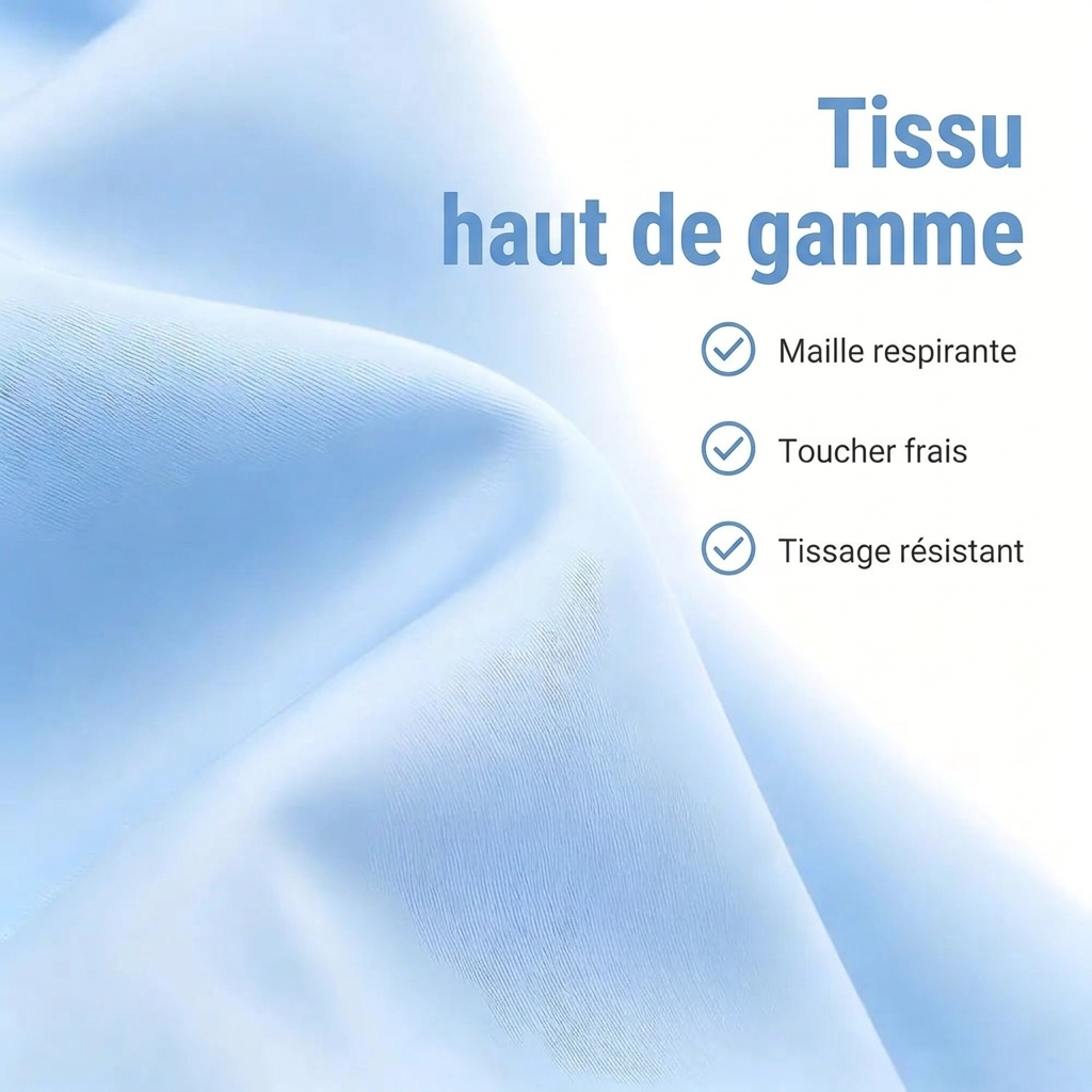 Tissu de la taie : maille respirante, toucher frais, tissage résistant