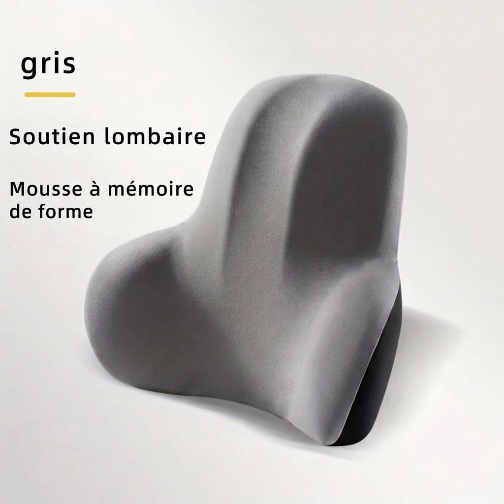 Coussin lombaire gris en mousse à mémoire de forme