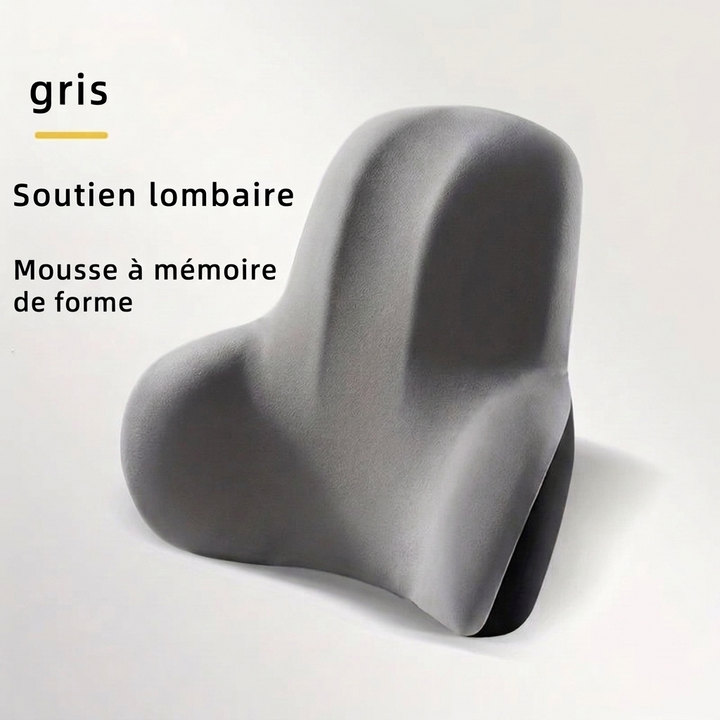 Coussin lombaire gris en mousse à mémoire de forme
